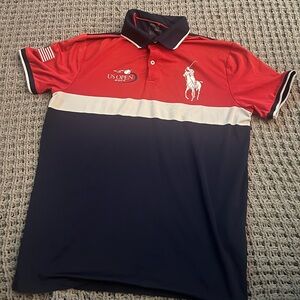 Ralph Lauren Red and Navy Polo Shirt